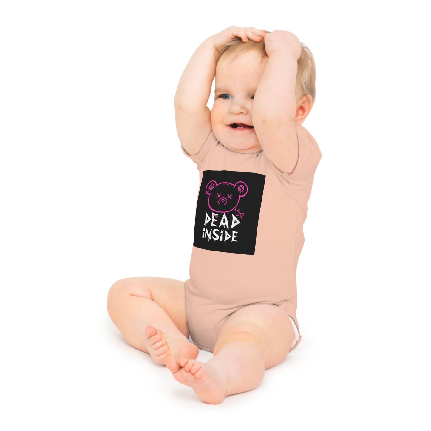 Dead Inside Teddy Bear Baby Short Sleeve Bodysuit