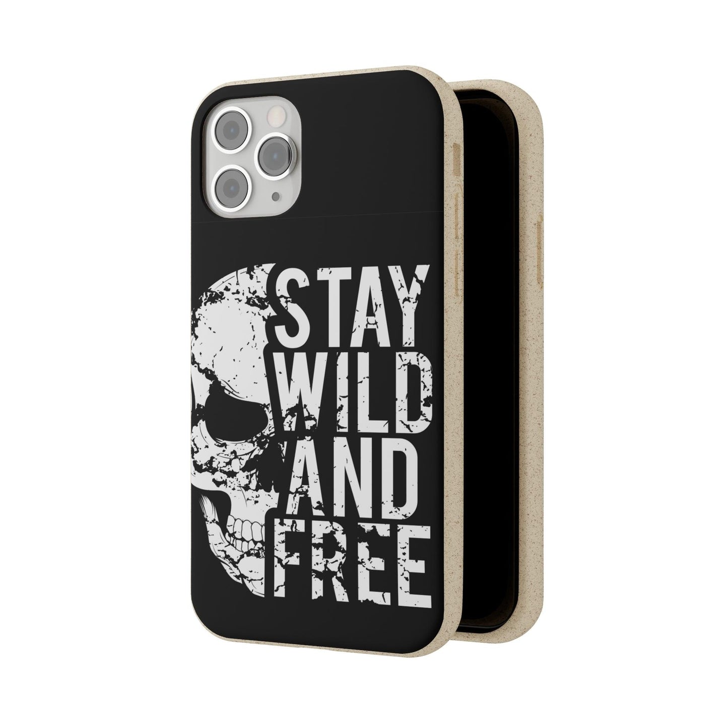 Stay Wild And Free Skull Biodegradable Cases