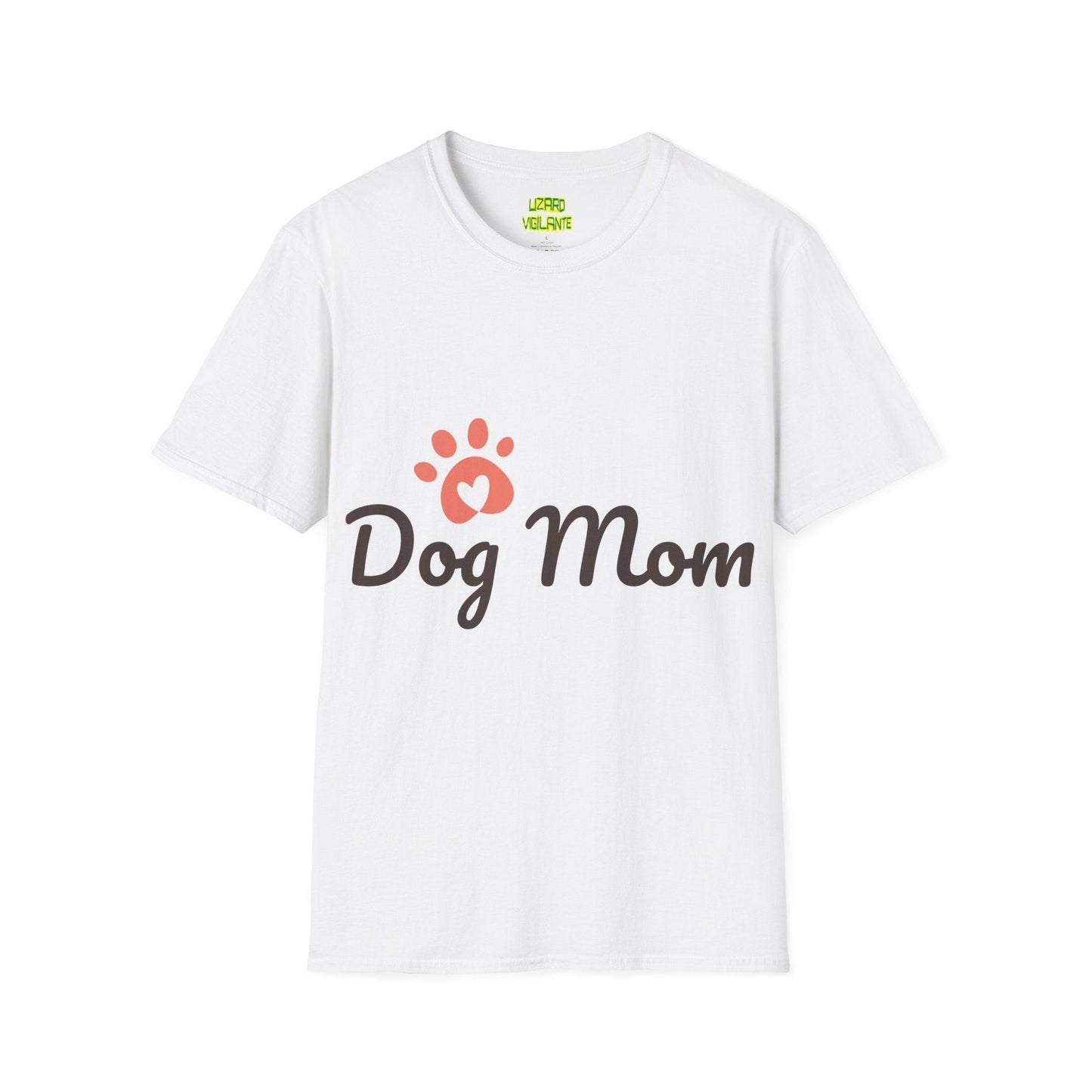 Dog Mom with Paw and a Heart in it Graphic Unisex Softstyle T-Shirt