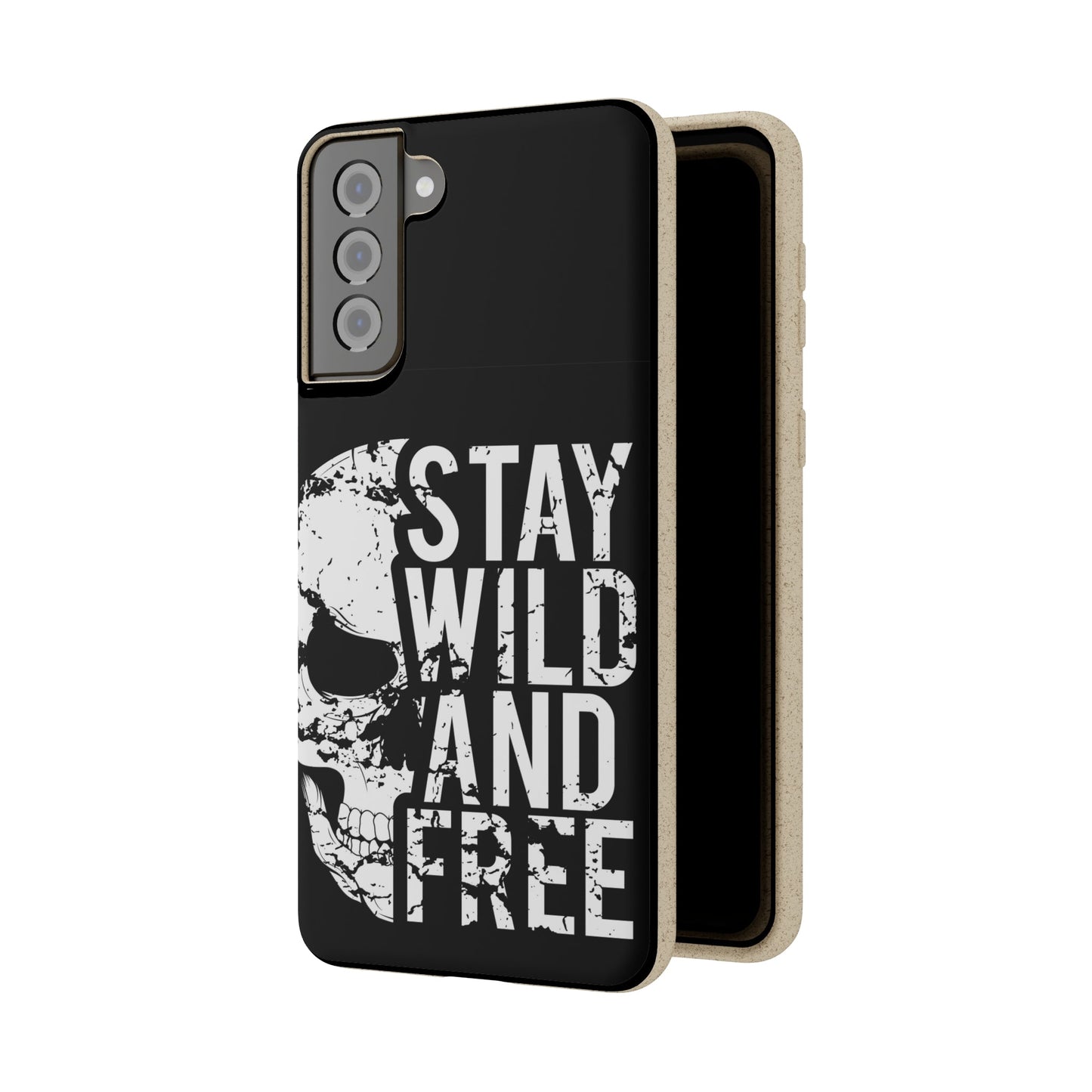 Stay Wild And Free Skull Biodegradable Cases