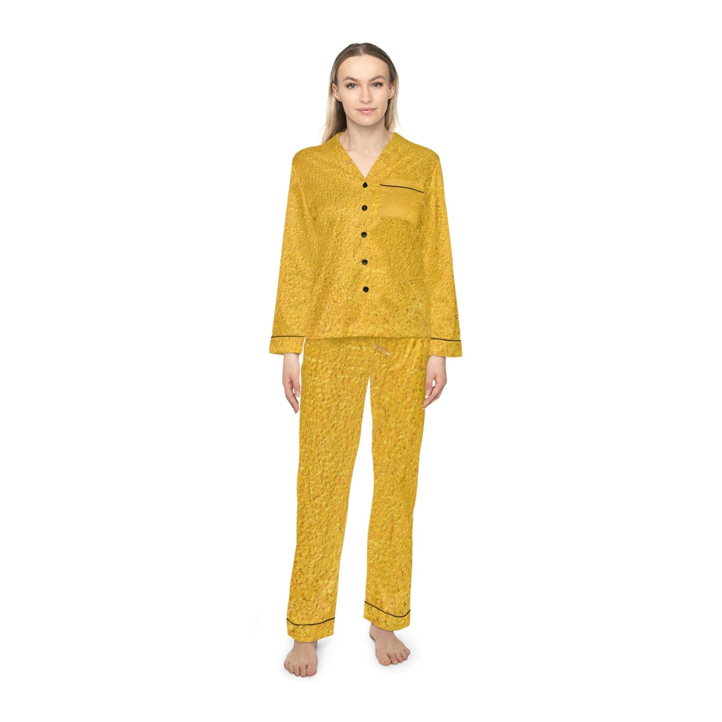 Faux Gold Women's Satin Pajamas