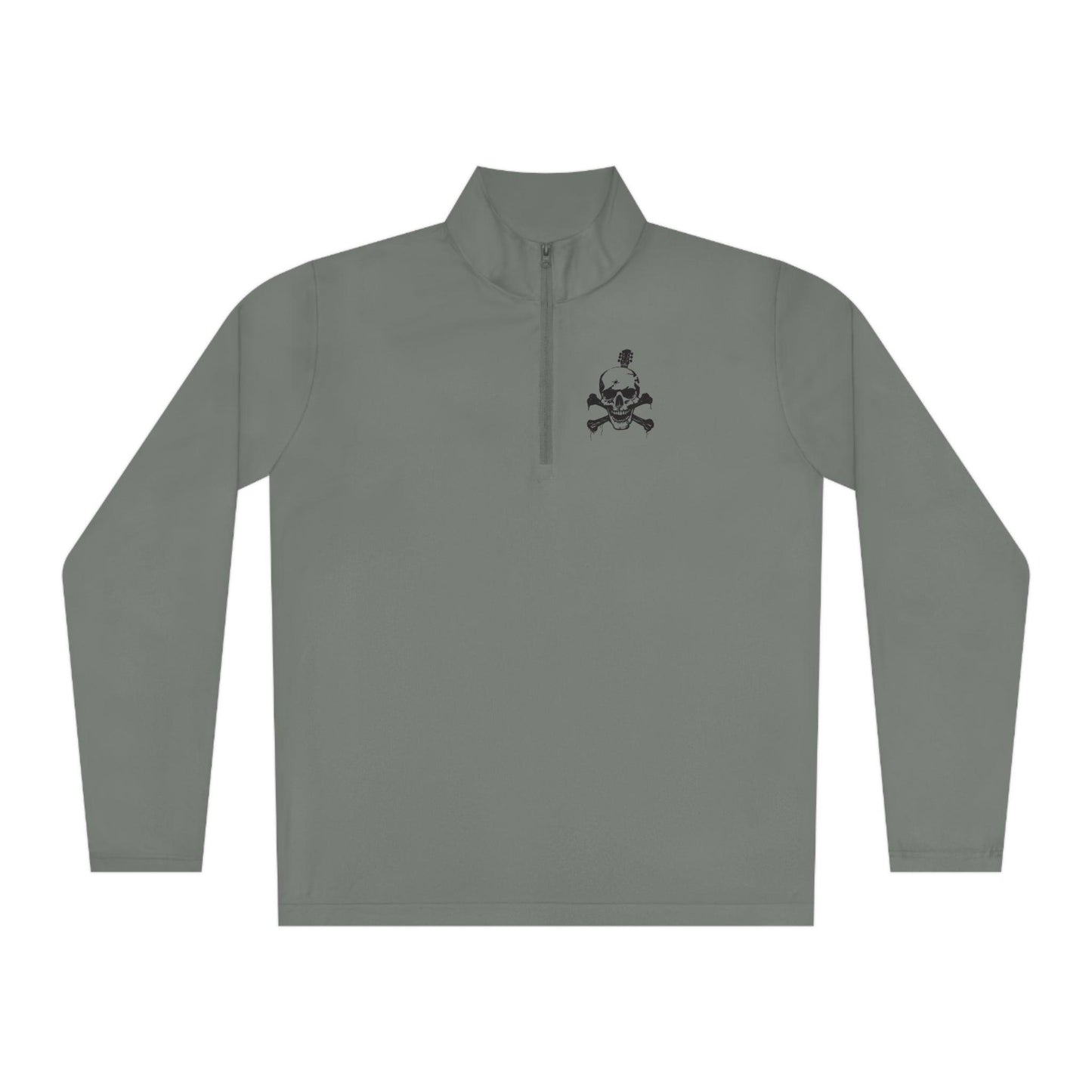 Guitar Skull Cross Bones Unisex Quarter-Zip Pullover