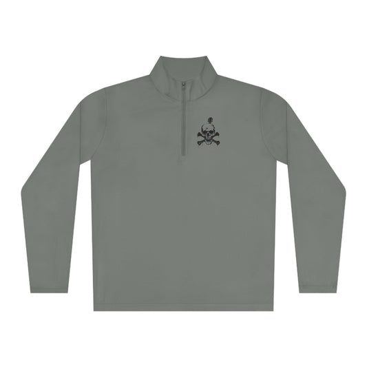 Guitar Skull Cross Bones Unisex Quarter-Zip Pullover