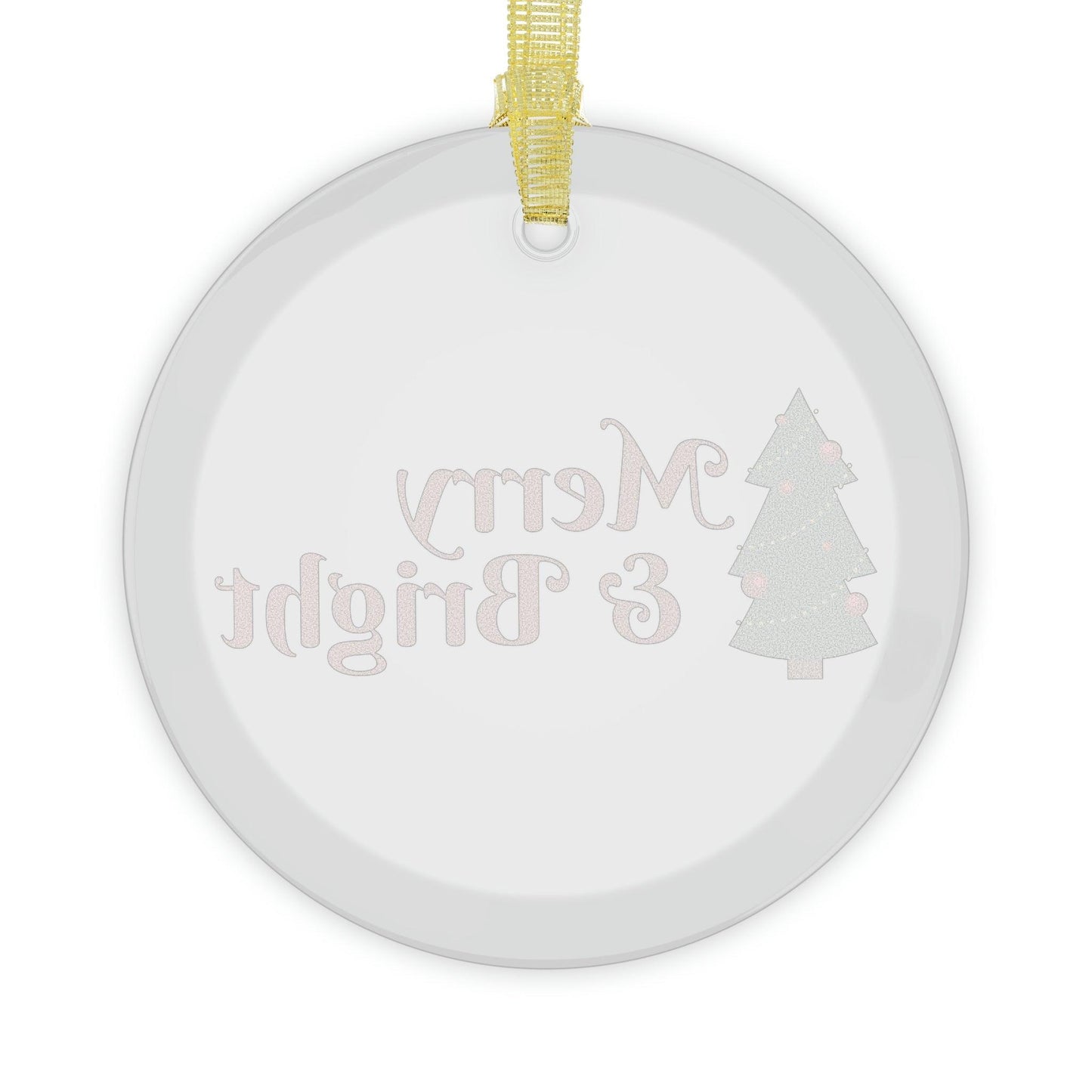 Merry & Bright Christmas Tree Glass Ornaments