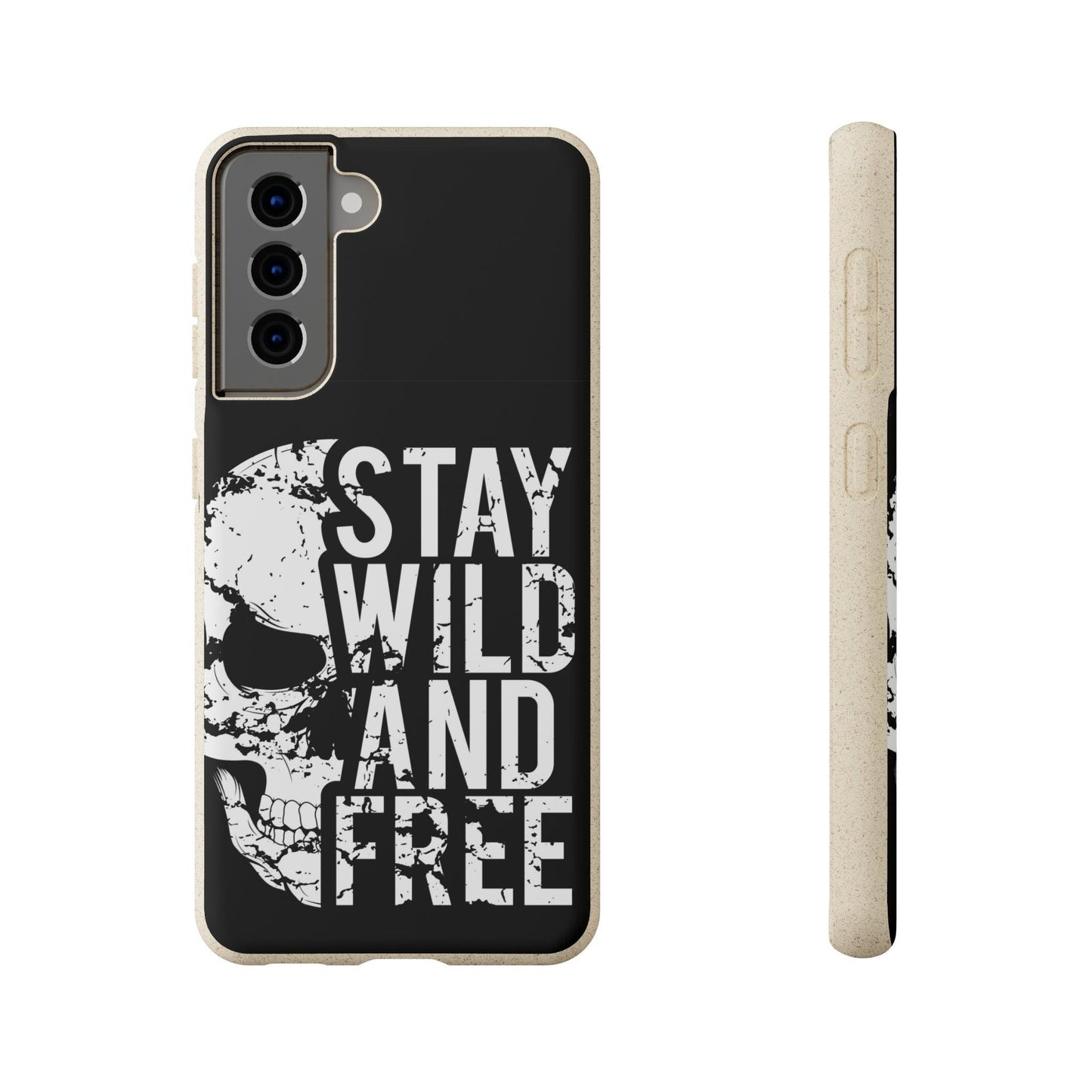 Stay Wild And Free Skull Biodegradable Cases