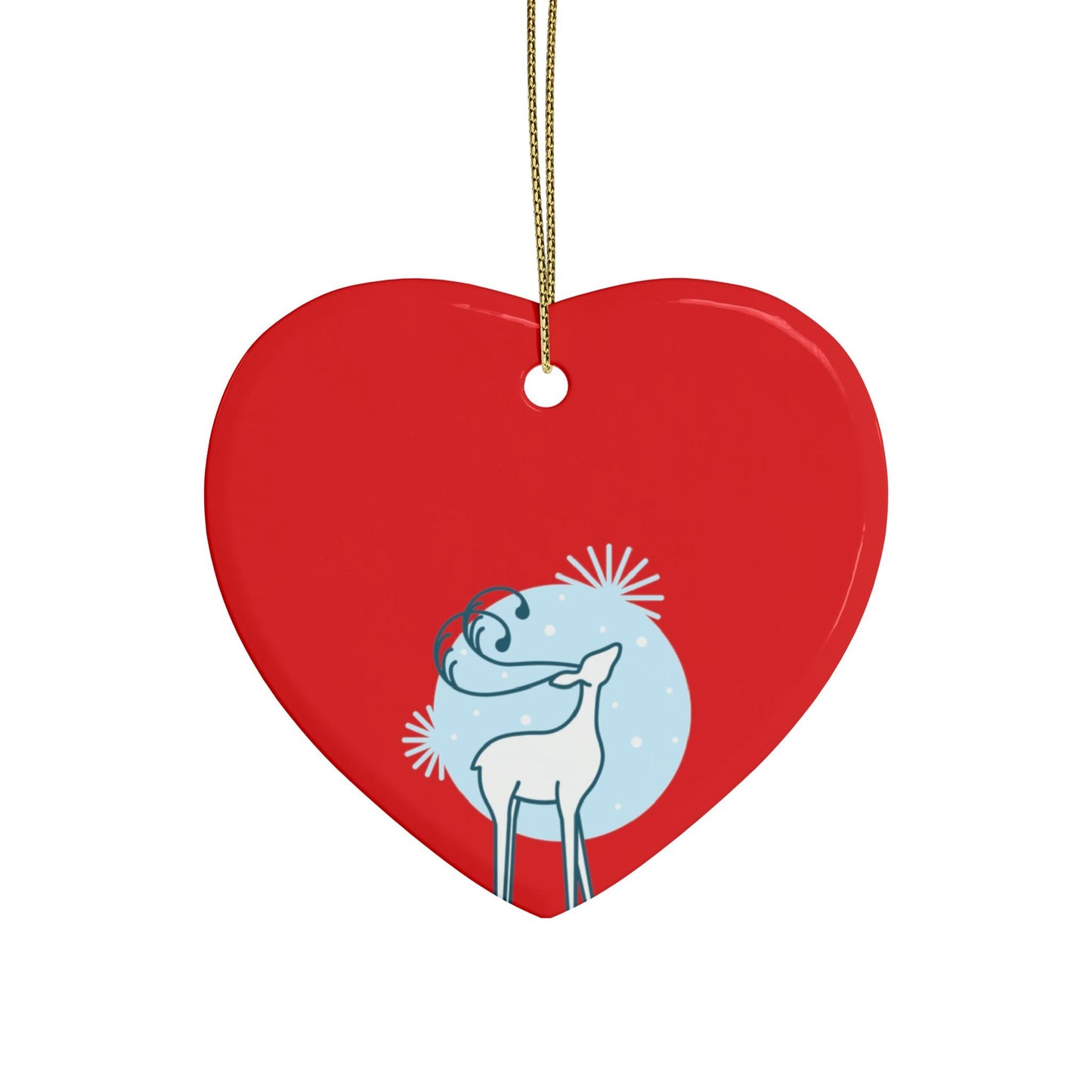 Red Christmas Tree Reindeer Ceramic Ornaments (1pcs, 5pcs, 10pcs, 20pcs)