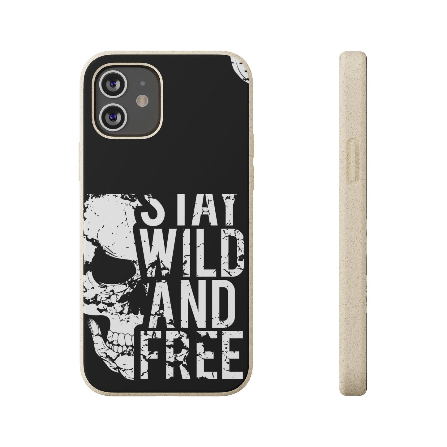 Stay Wild And Free Skull Biodegradable Cases