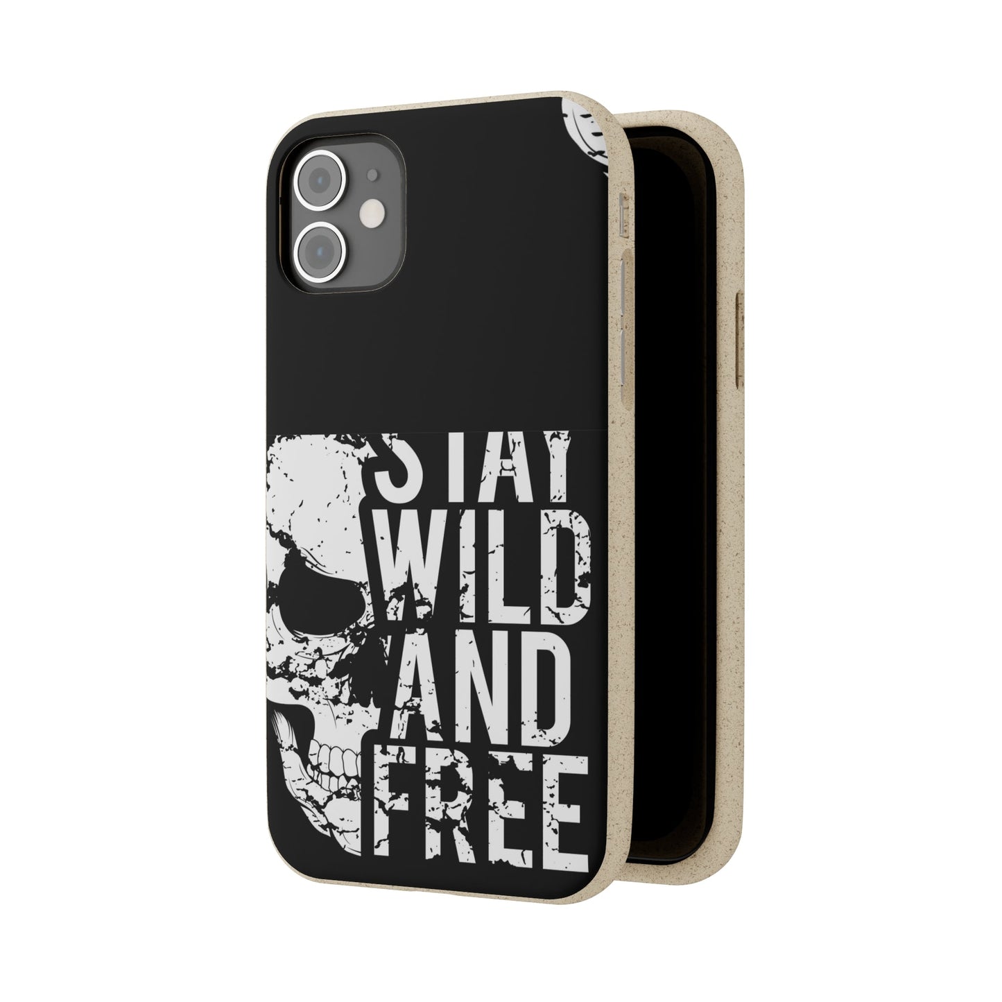 Stay Wild And Free Skull Biodegradable Cases