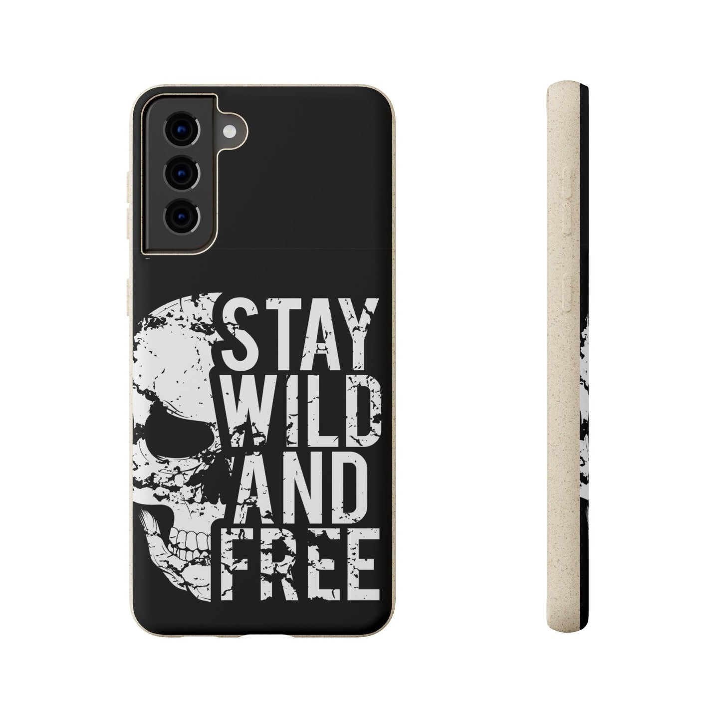 Stay Wild And Free Skull Biodegradable Cases