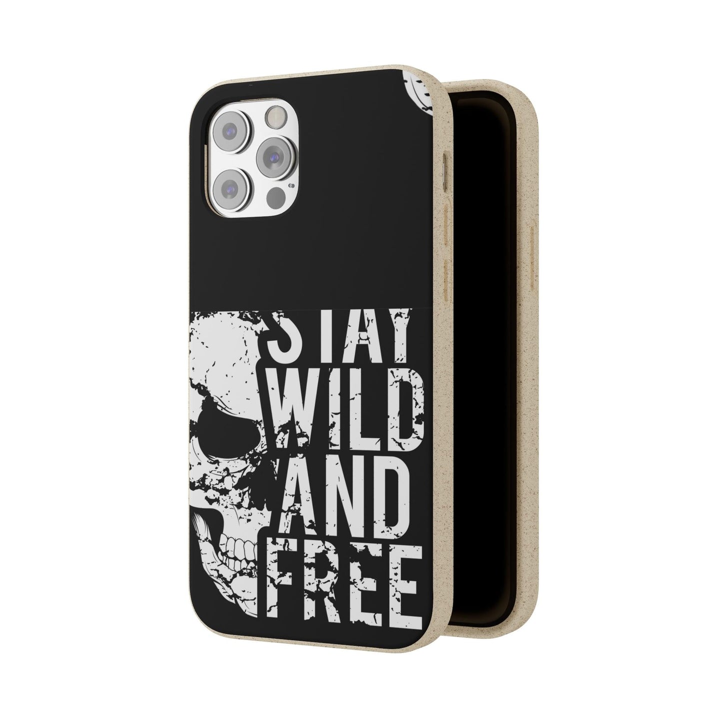 Stay Wild And Free Skull Biodegradable Cases