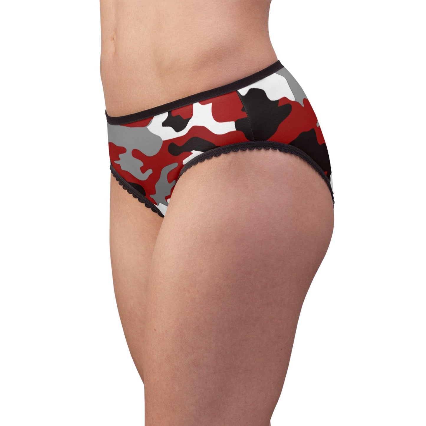 Black Red Grey White Camo Women's Briefs