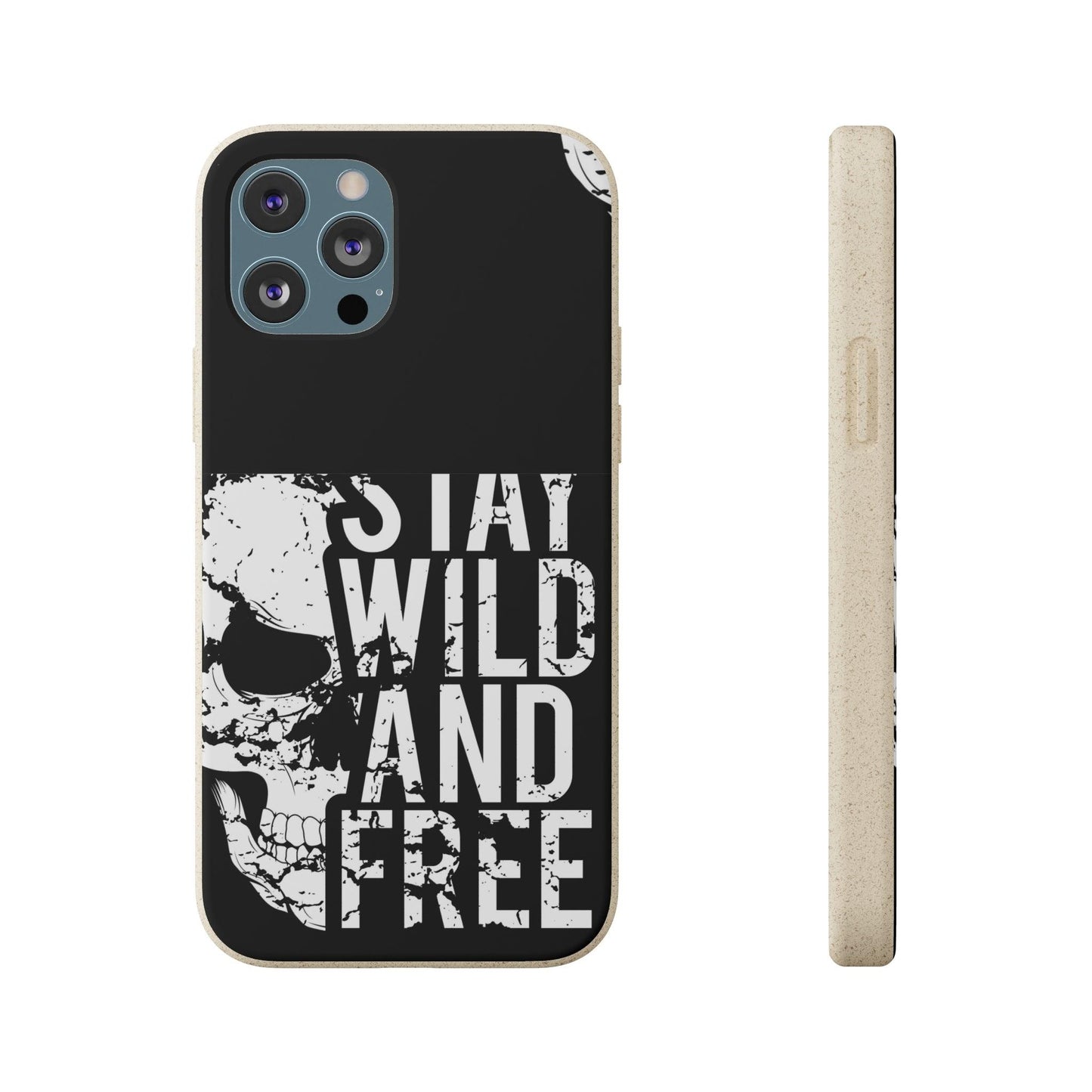 Stay Wild And Free Skull Biodegradable Cases