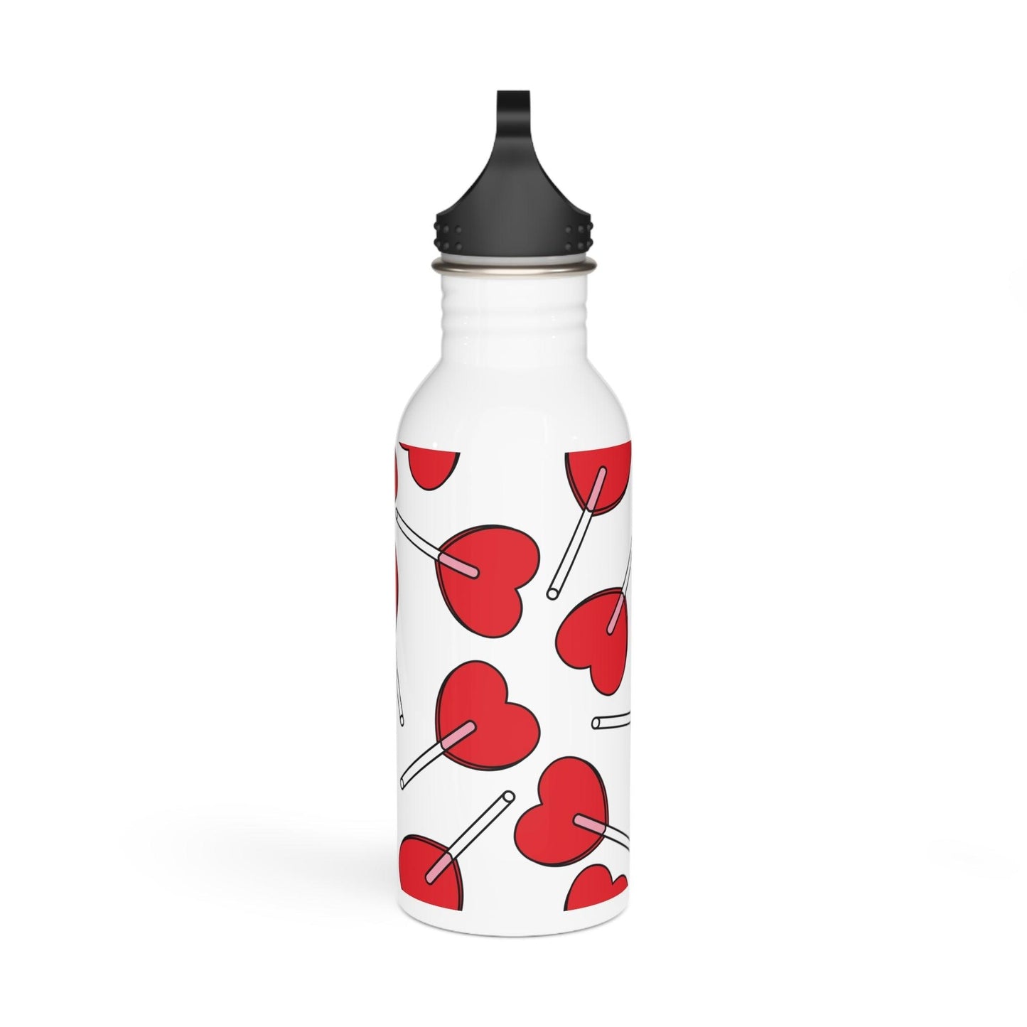 Heart Lollipops Valentine’s Day Stainless Steel Water Bottle