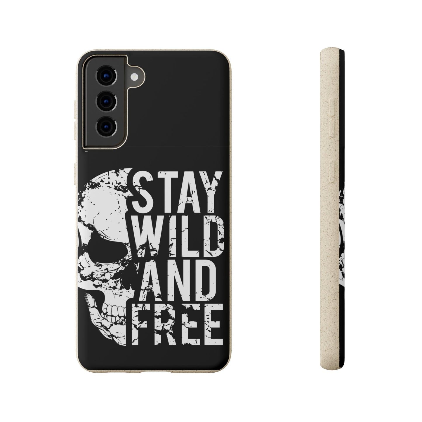 Stay Wild And Free Skull Biodegradable Cases