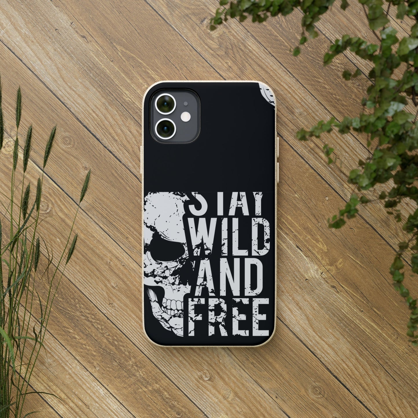 Stay Wild And Free Skull Biodegradable Cases