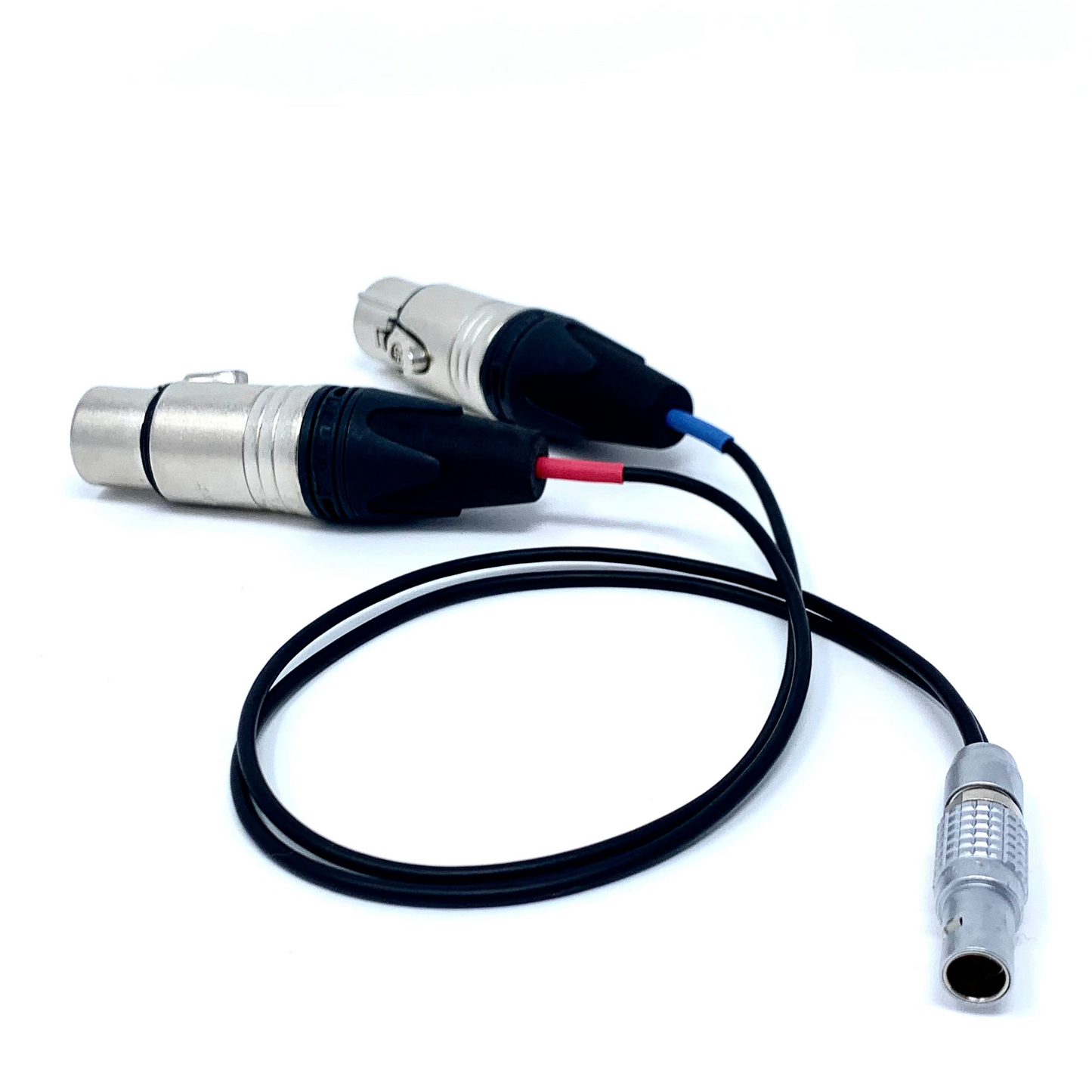12" Dual XLRF to 6 pin Lemo Cable