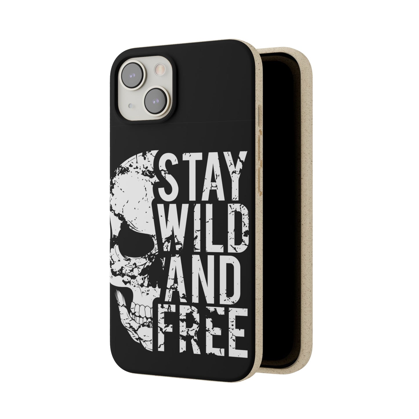 Stay Wild And Free Skull Biodegradable Cases