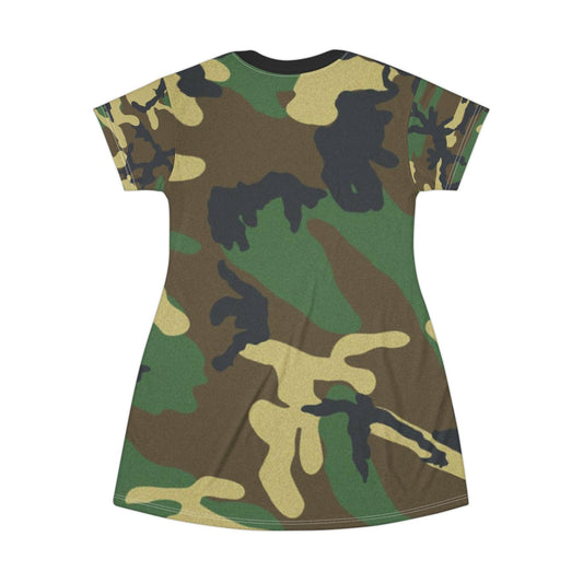 Green Camouflage T-Shirt Dress