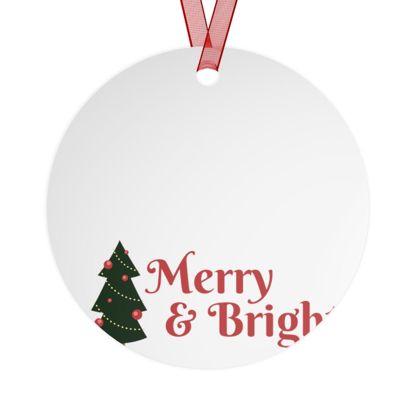 Merry & Bright Christmas Tree Metal Ornaments