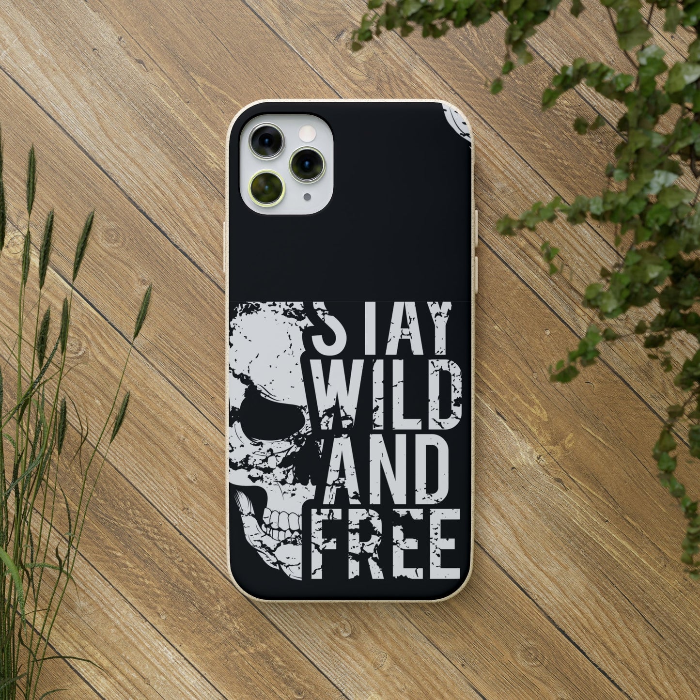 Stay Wild And Free Skull Biodegradable Cases