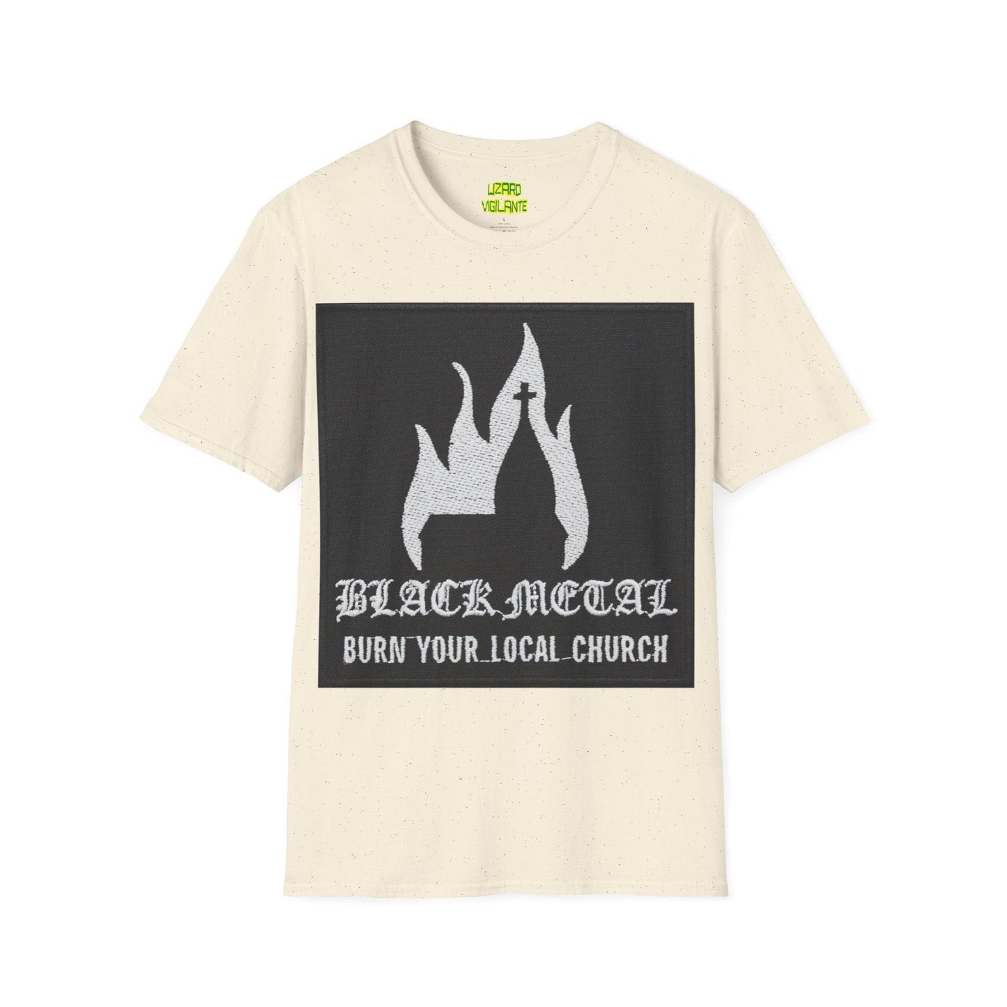 Black Metal Church Fire Unisex Softstyle T-Shirt