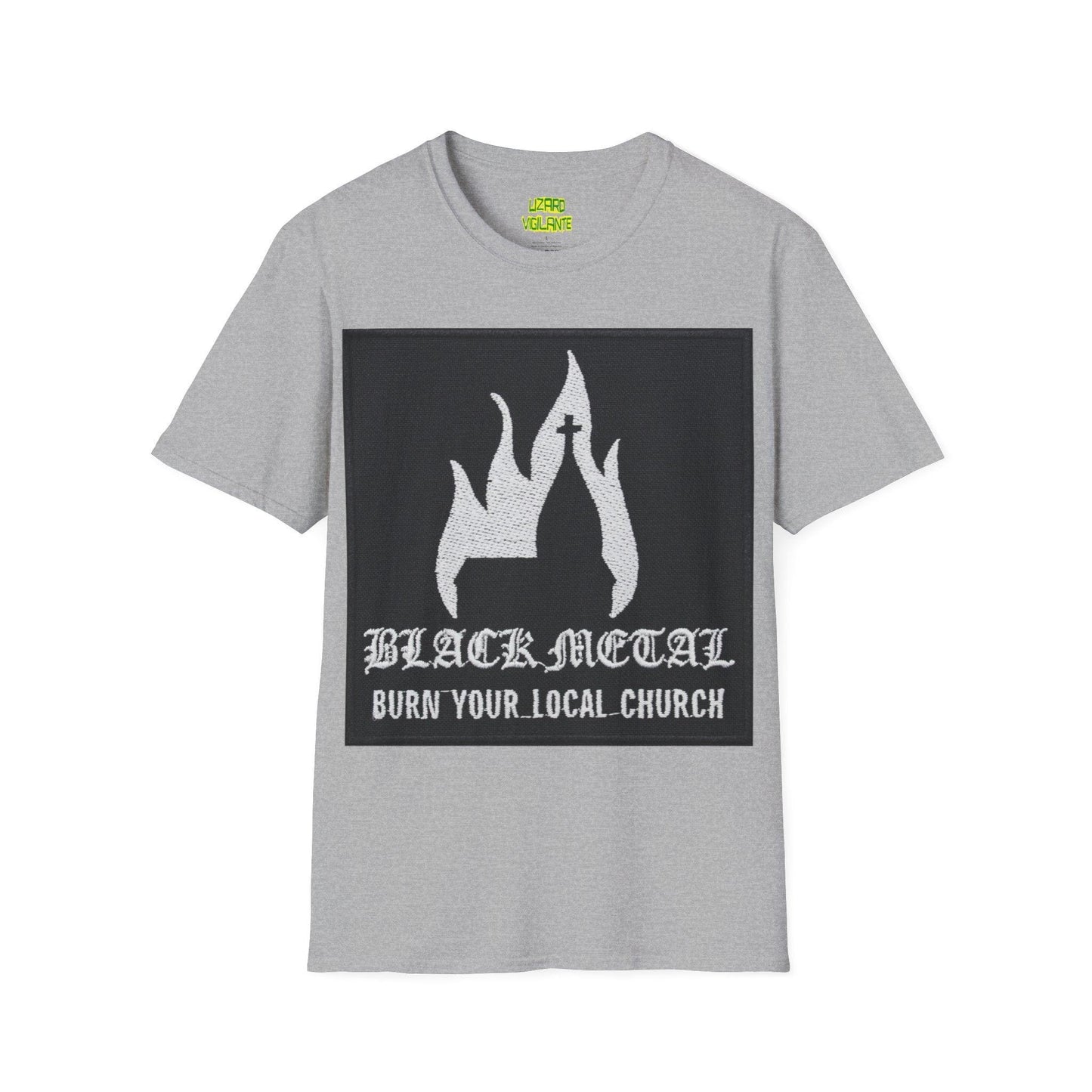 Black Metal Church Fire Unisex Softstyle T-Shirt