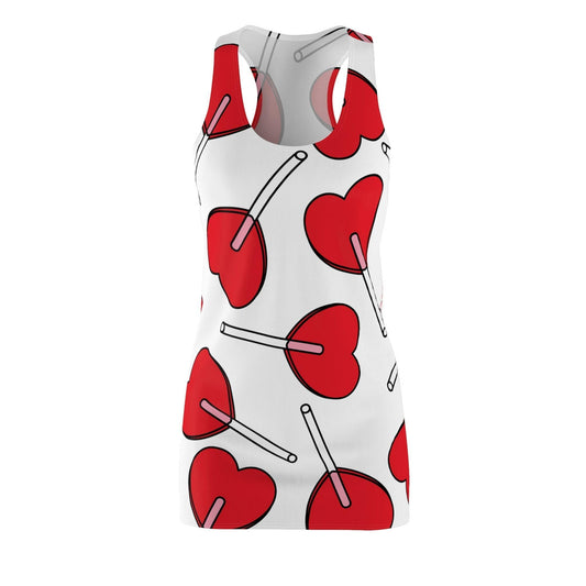 Valentine’s Day Hearts Lollipops Women's Racerback Dress
