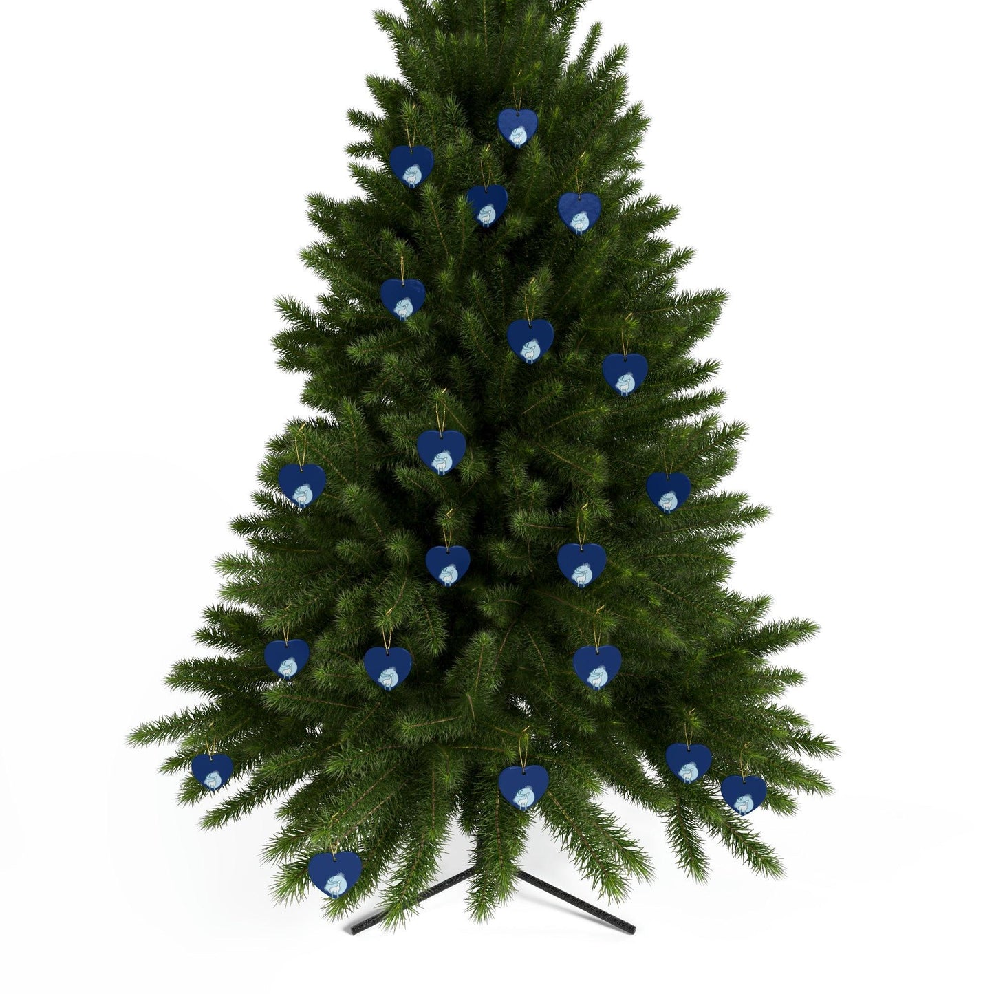 Blue Christmas Tree Reindeer Ceramic Ornaments (1pcs, 5pcs, 10pcs, 20pcs)