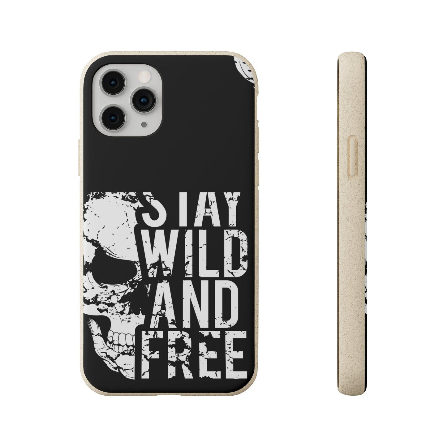 Stay Wild And Free Skull Biodegradable Cases