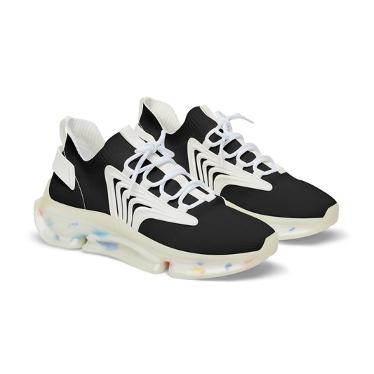 Men's Mesh Sneakers - Black with White Sole