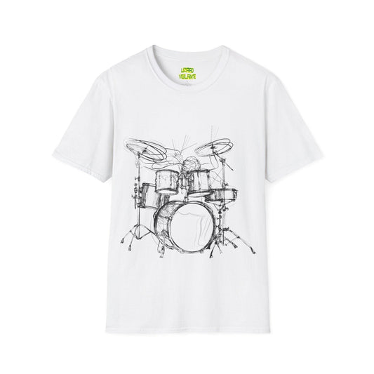 Drummer Sketch Unisex Softstyle T-Shirt