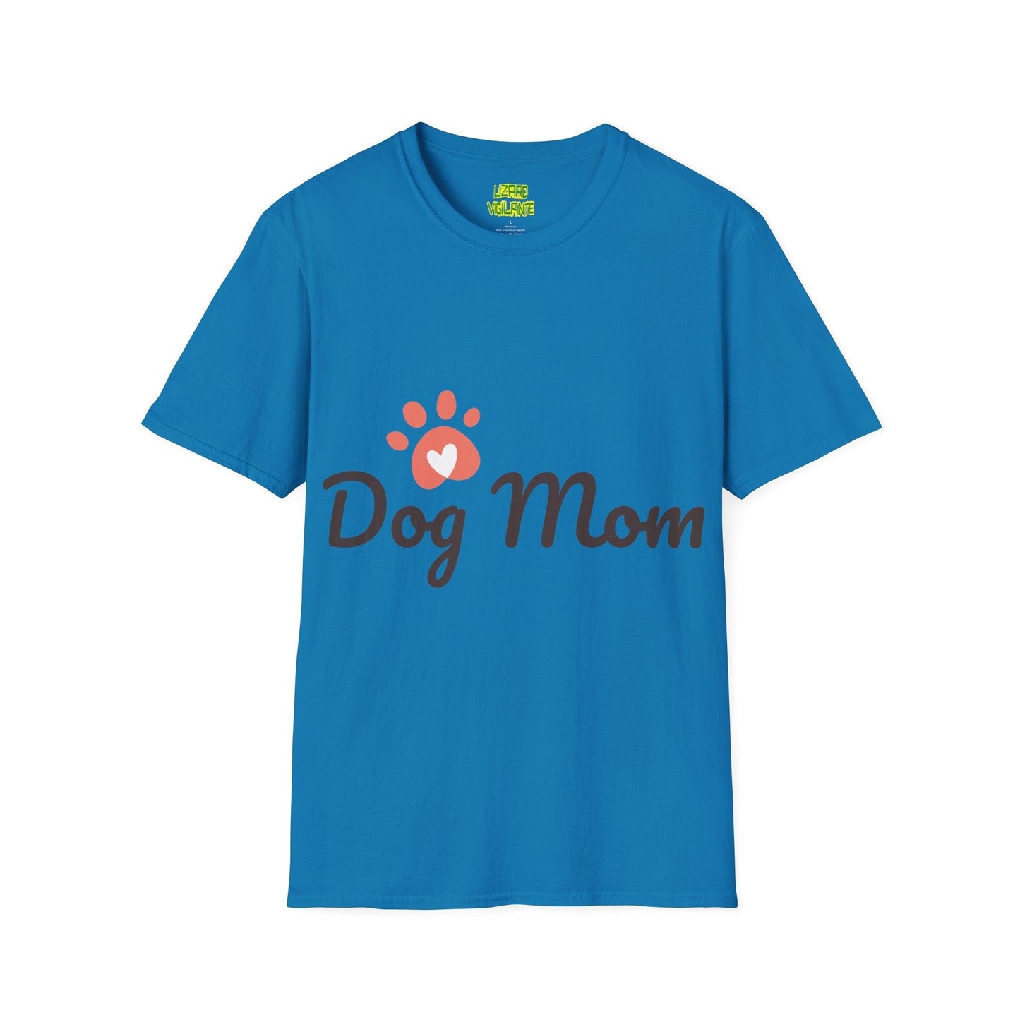 Dog Mom with Paw and a Heart in it Graphic Unisex Softstyle T-Shirt