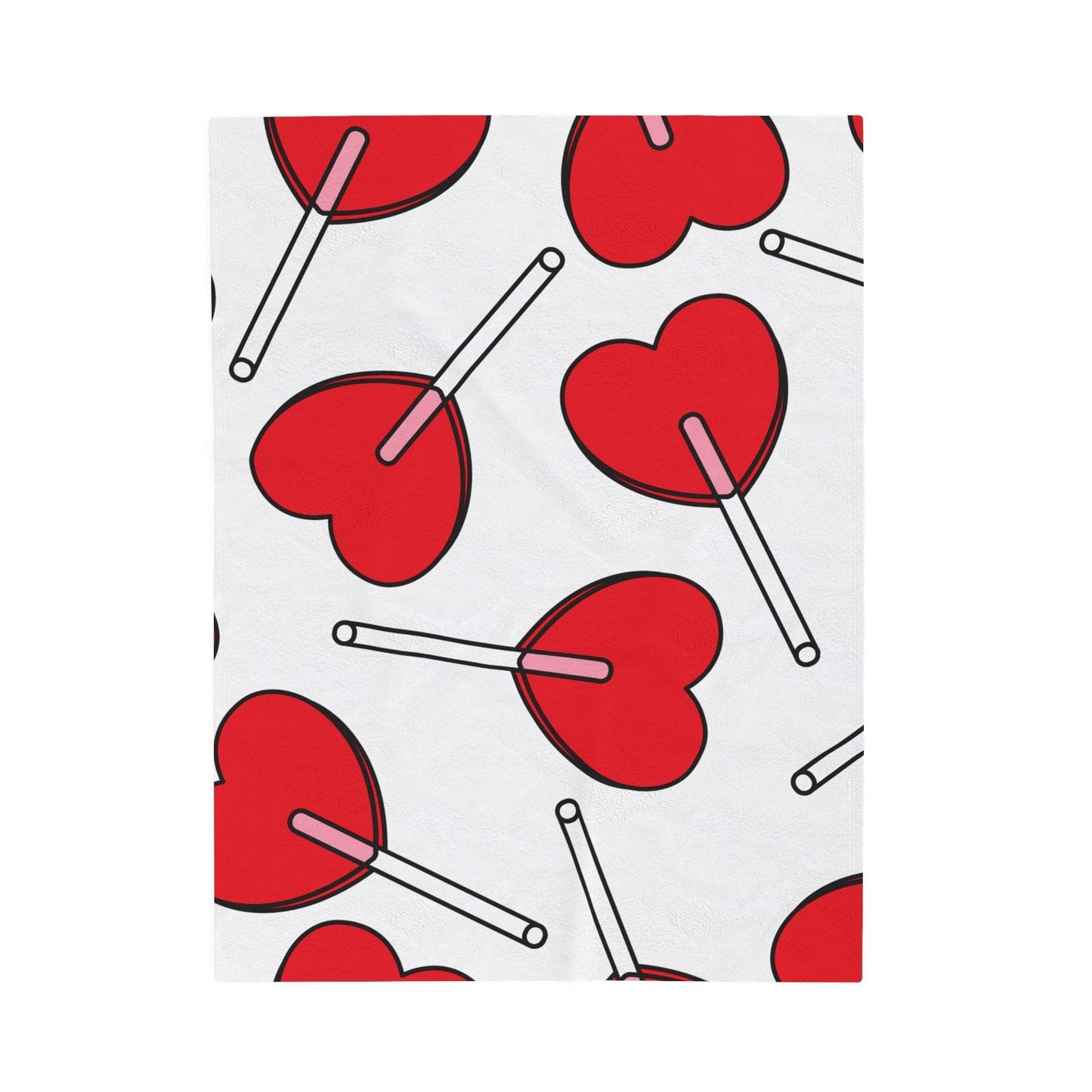 Valentine's Day Heart Lollipop Velveteen Plush Blanket