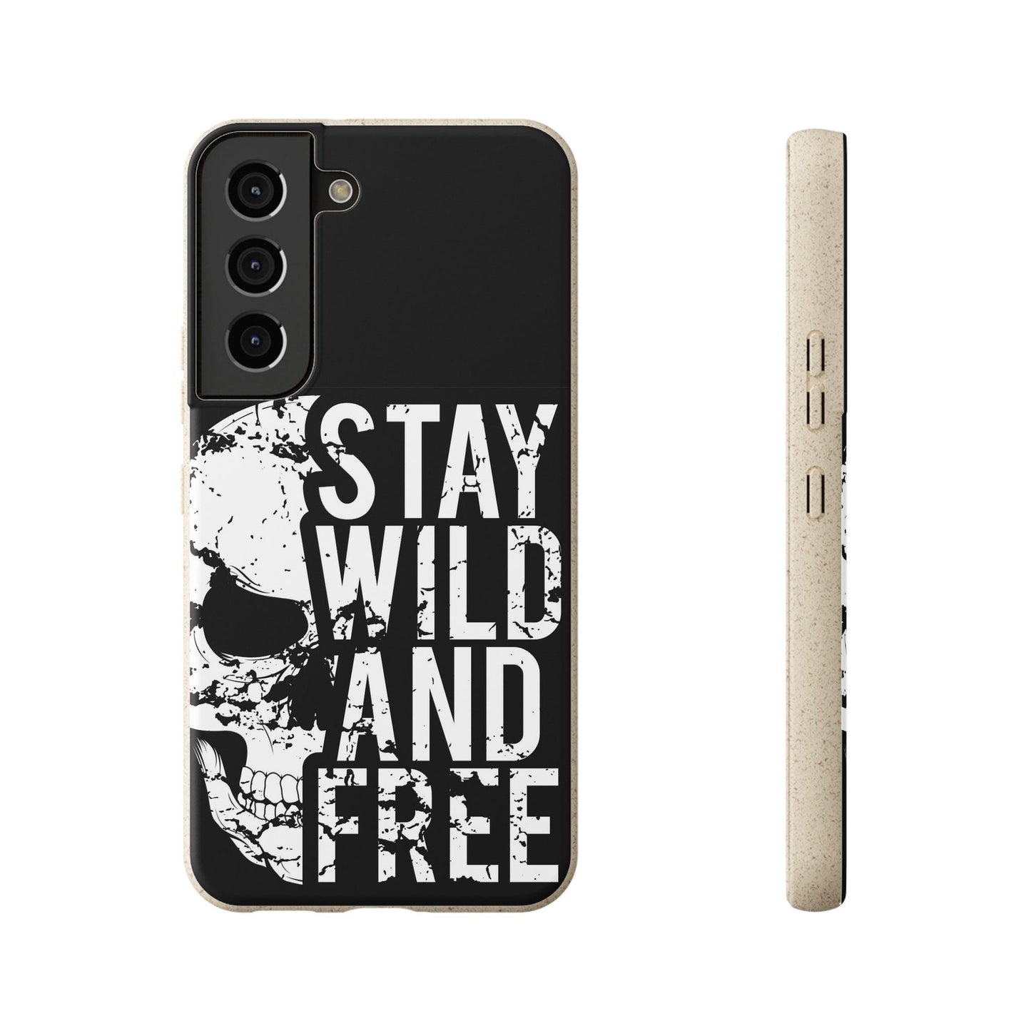 Stay Wild And Free Skull Biodegradable Cases