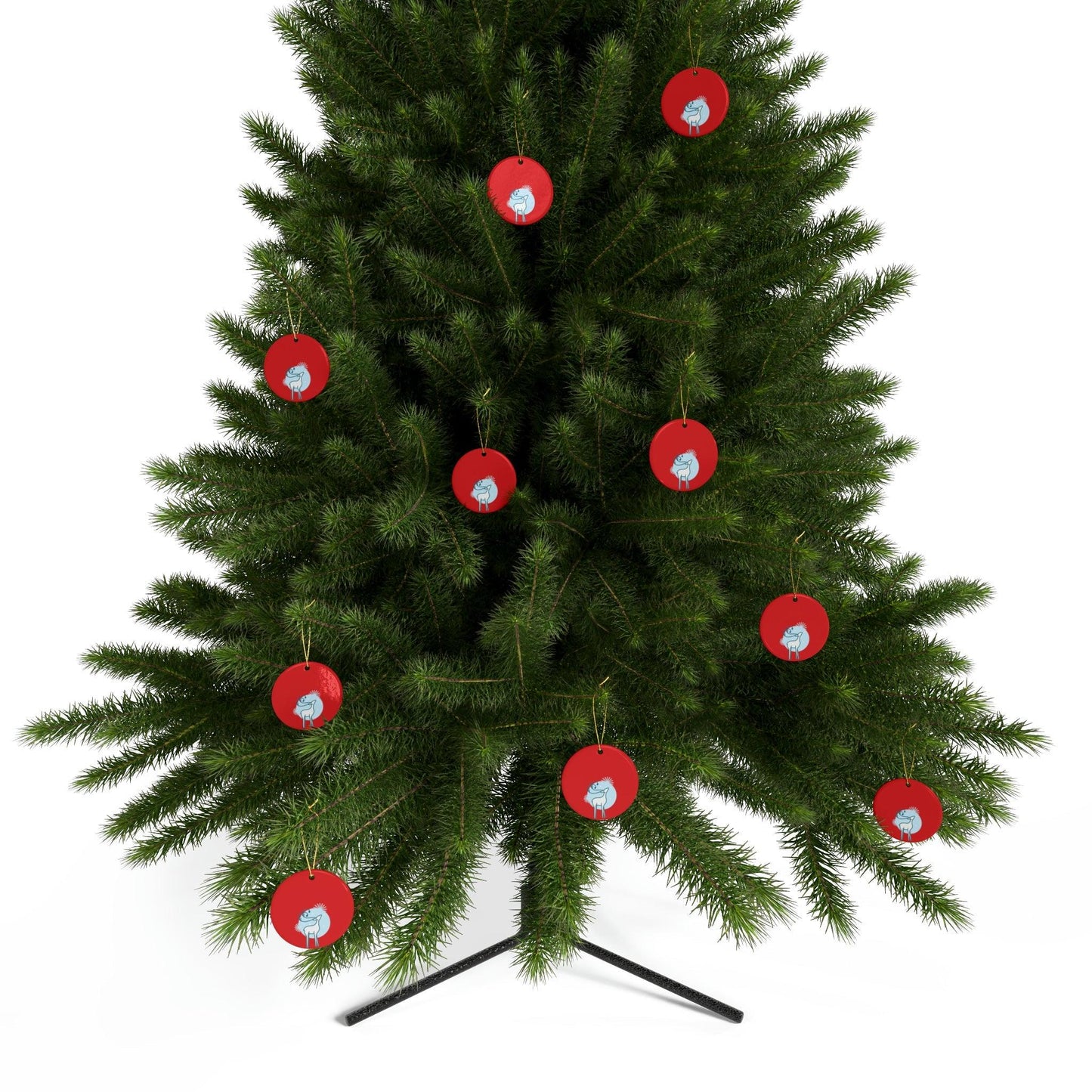 Red Christmas Tree Reindeer Ceramic Ornaments (1pcs, 5pcs, 10pcs, 20pcs)