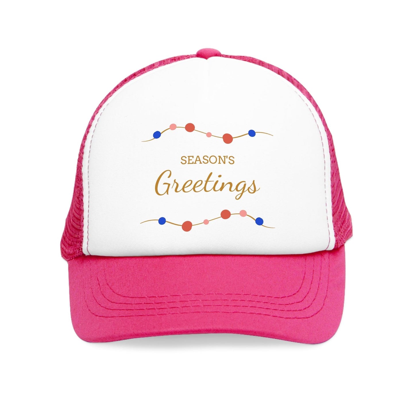 Seasons Greetings Strings of Christmas Lights Mesh Cap