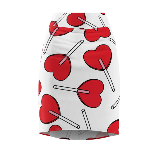Valentine’s Day Heart Lollipops Women's Pencil Skirt