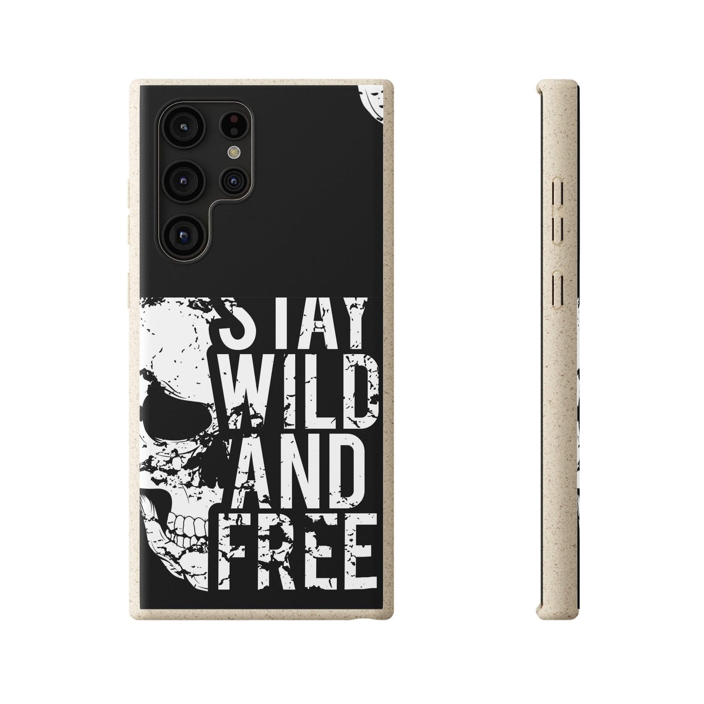 Stay Wild And Free Skull Biodegradable Cases