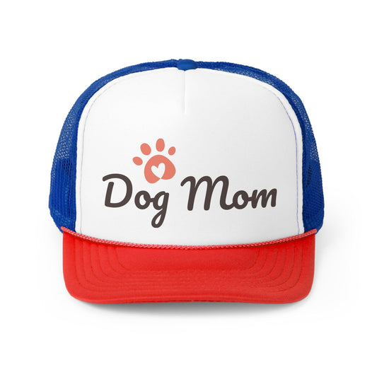 Dog Mom With a Puppy Paw Print Trucker Caps