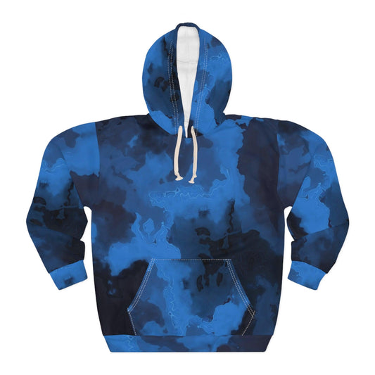 Blue On Black Rock Design Unisex Pullover Hoodie