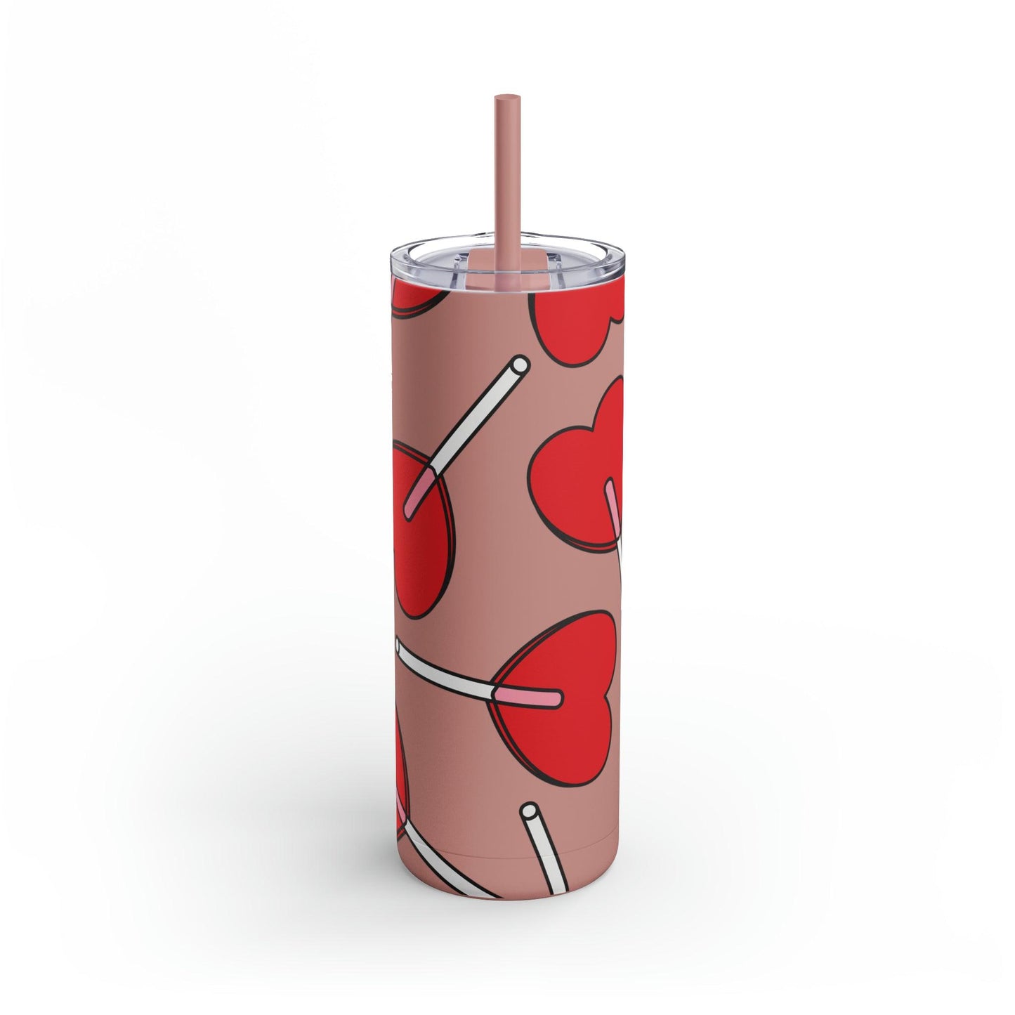 Heart Lollipop Maars Maker Skinny Matte Tumbler, 20oz
