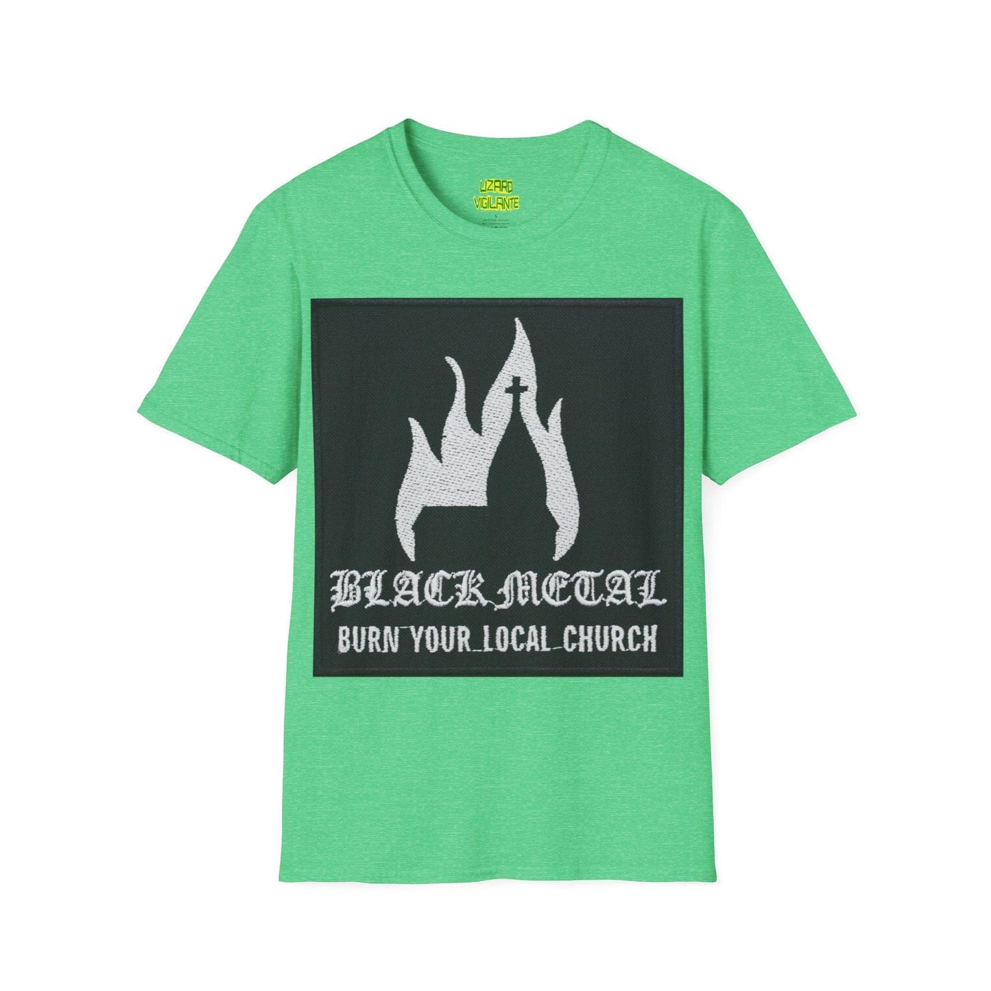 Black Metal Church Fire Unisex Softstyle T-Shirt