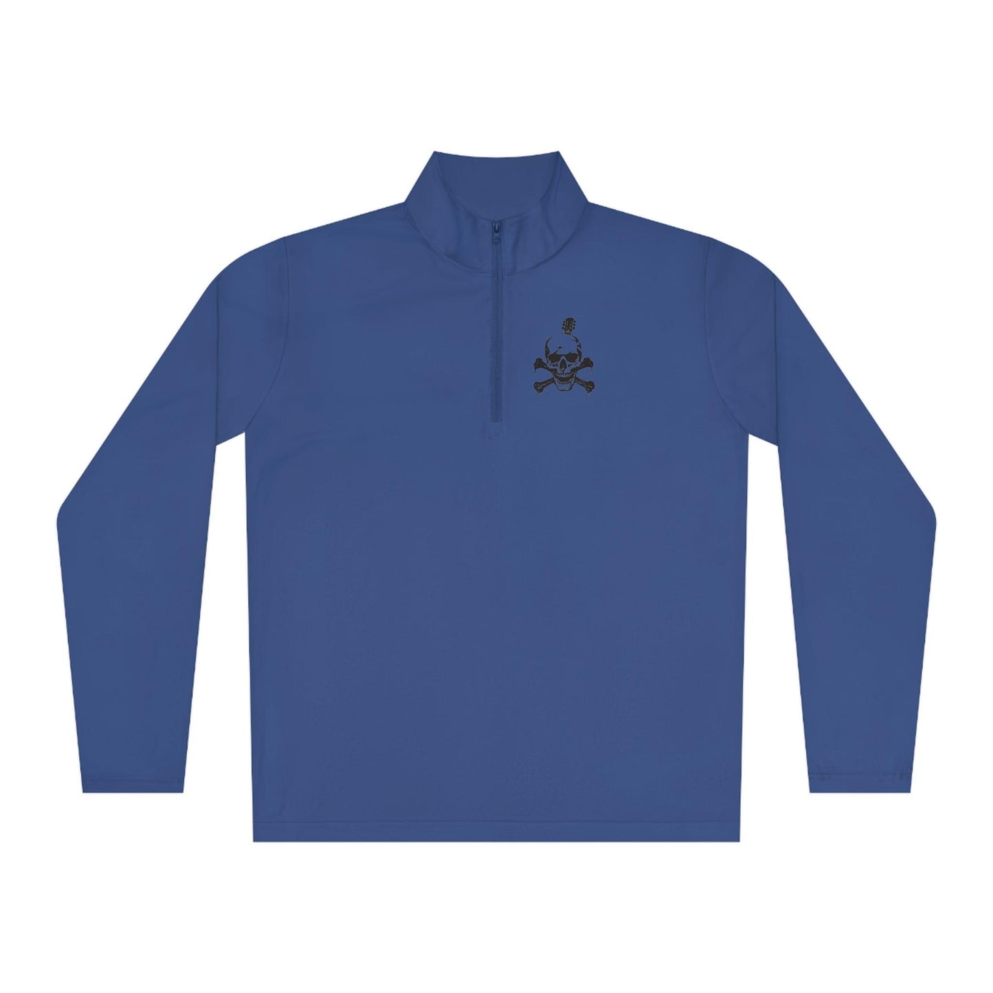 Guitar Skull Cross Bones Unisex Quarter-Zip Pullover