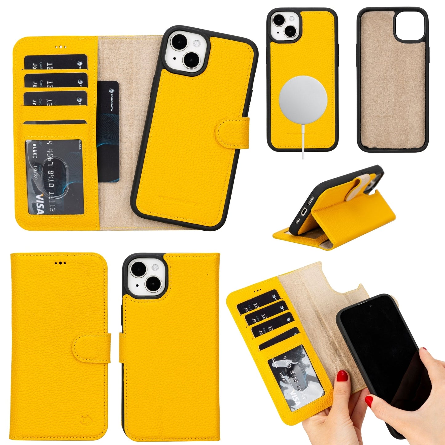 Casper Leather iPhone 15 Wallet Case | Detachable MagSafe Compatible RFID Protection