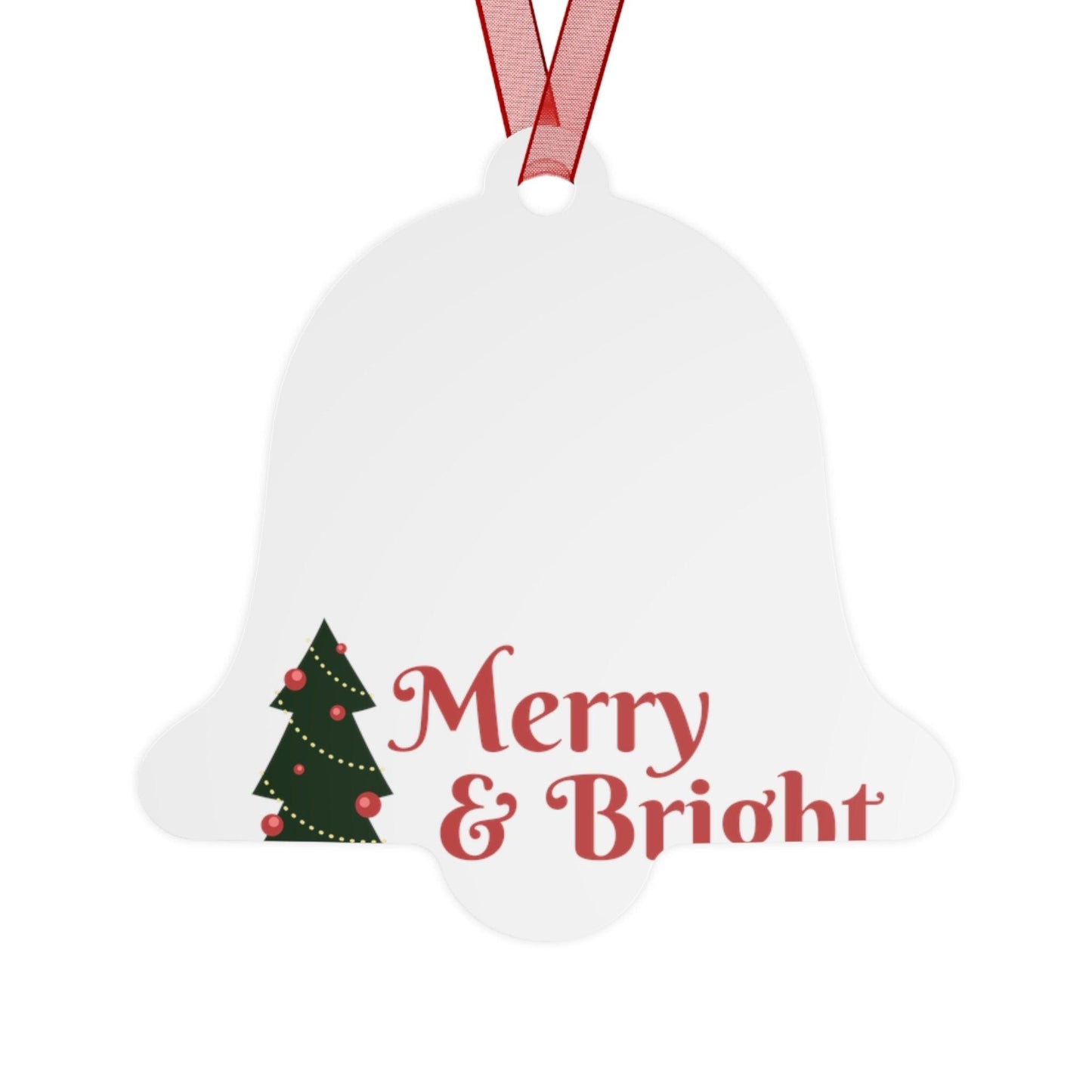 Merry & Bright Christmas Tree Metal Ornaments