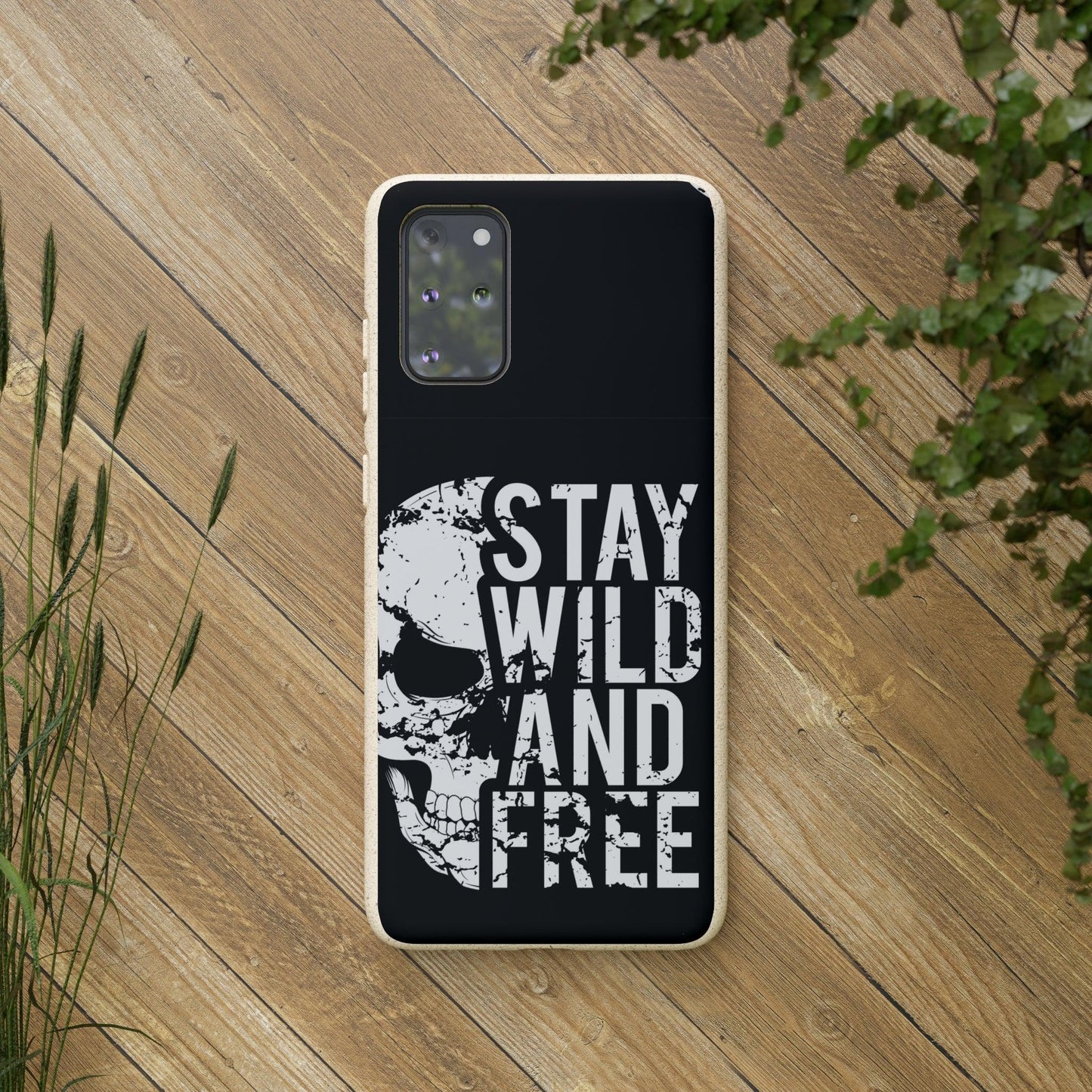 Stay Wild And Free Skull Biodegradable Cases