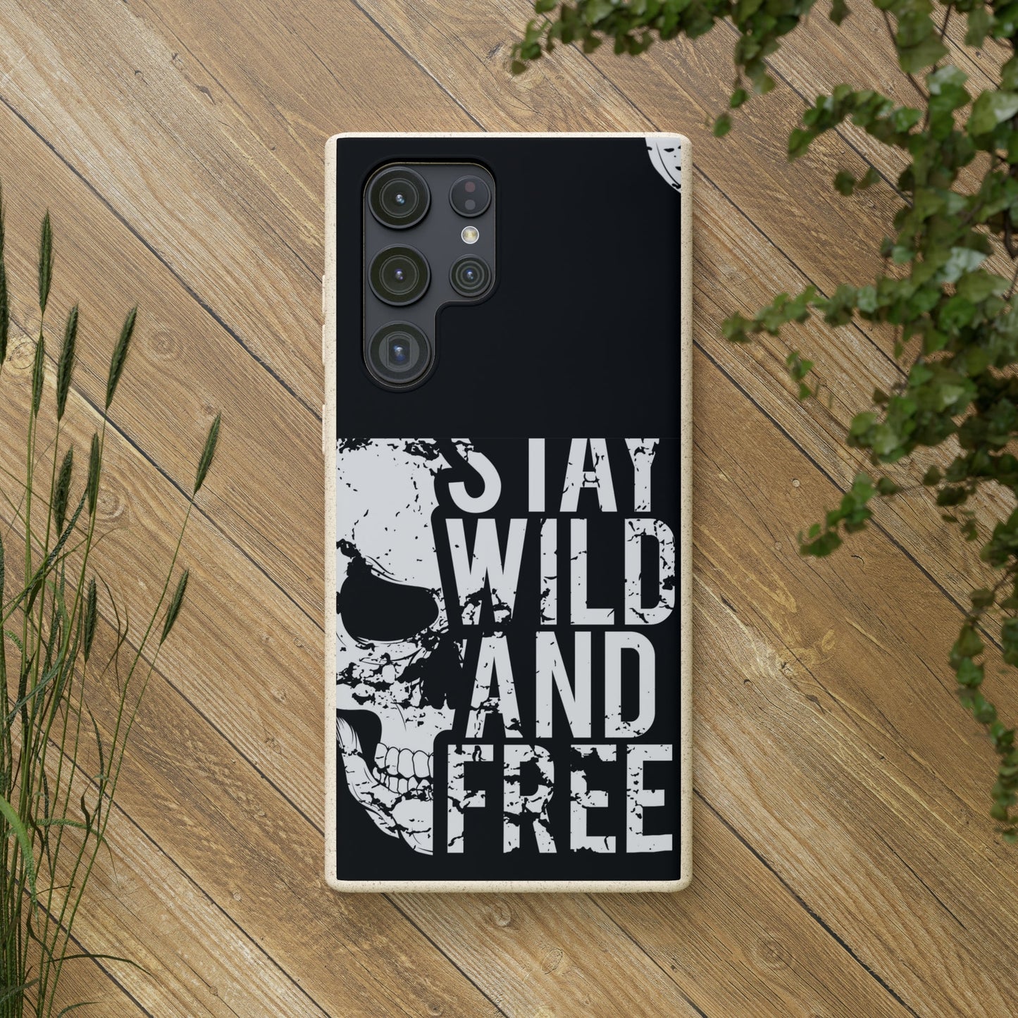 Stay Wild And Free Skull Biodegradable Cases