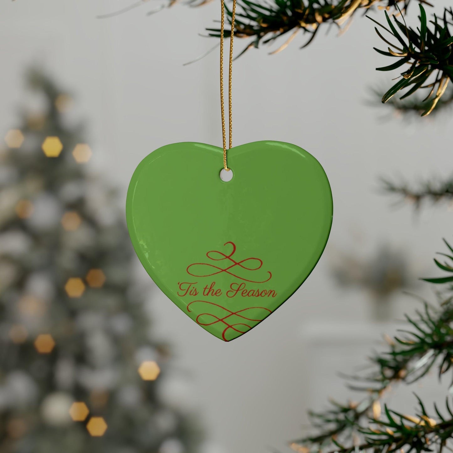 Tis The Season Christmas Tree Ceramic Ornaments (1pcs, 5pcs, 10pcs, 20pcs)
