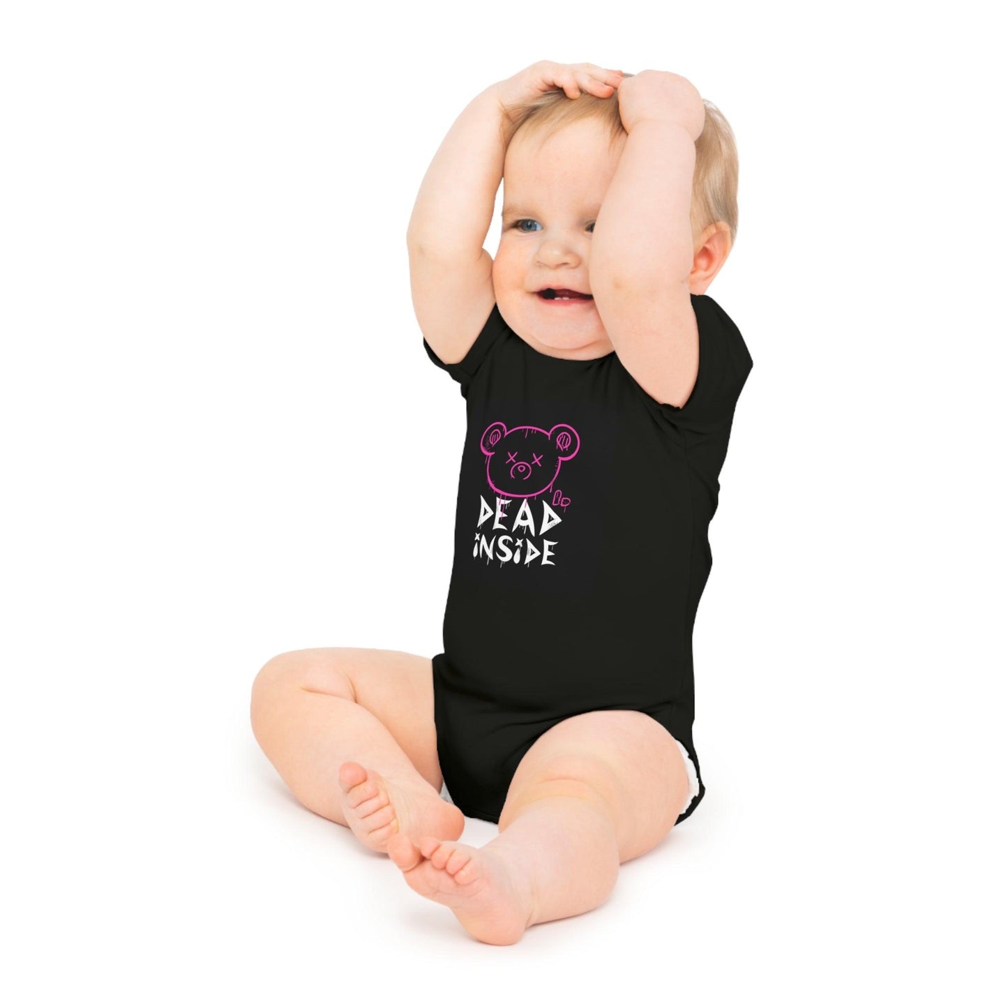 Dead Inside Teddy Bear Baby Short Sleeve Bodysuit