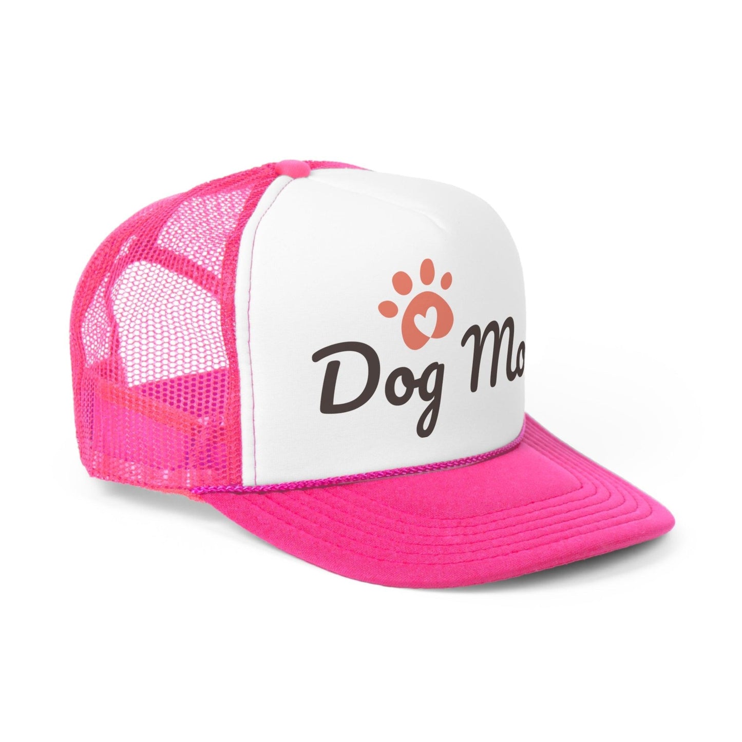 Dog Mom With a Puppy Paw Print Trucker Caps